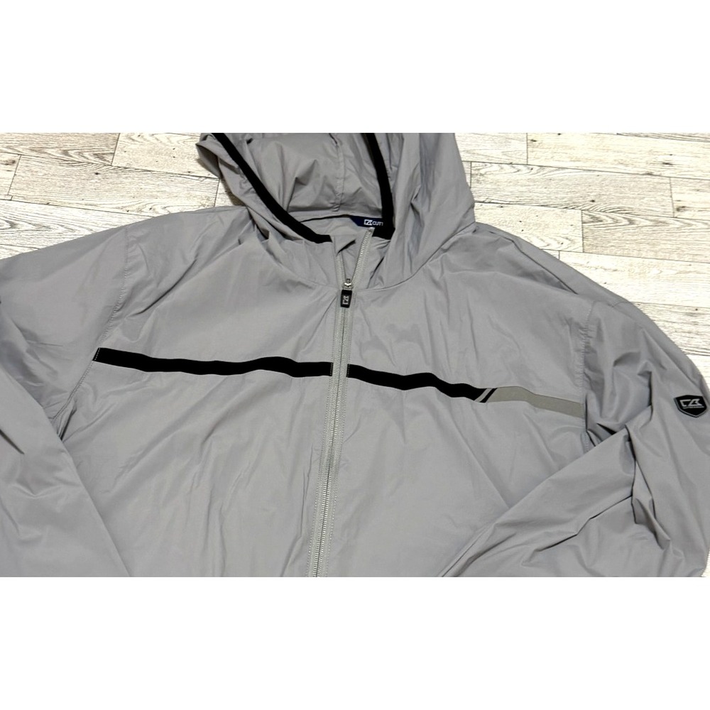 Cutter & Buck Technical Golf Jacket Grey Waterproof Windbreaker Rain Shell XL